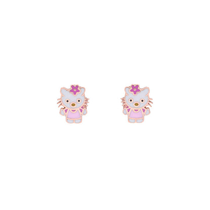 18KT Gold Hello Kitty Earrings for Kids