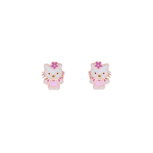 18KT Gold Hello Kitty Earrings for Kids