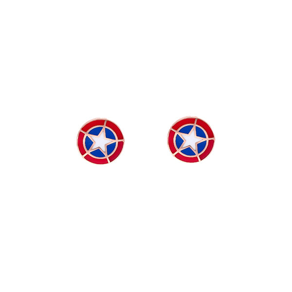 18KT Gold Captain America Earrings for Kids