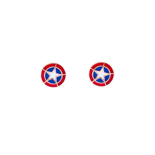 18KT Gold Captain America Earrings for Kids