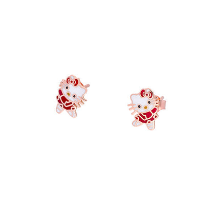 18KT Gold Red Hello Kitty Earrings for Kids