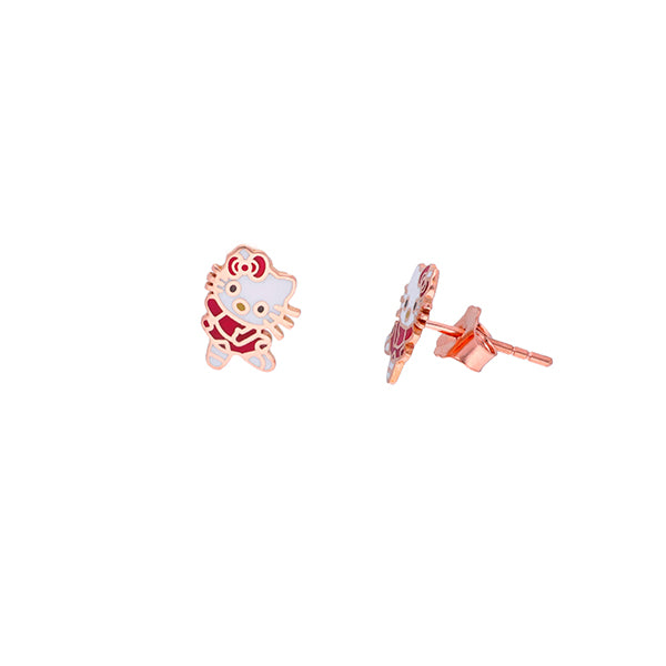 Gold Red Hello Kitty Earrings for Kids