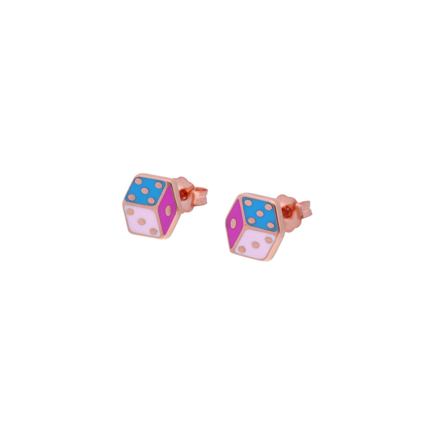 18KT Gold Dice Earrings for Kids