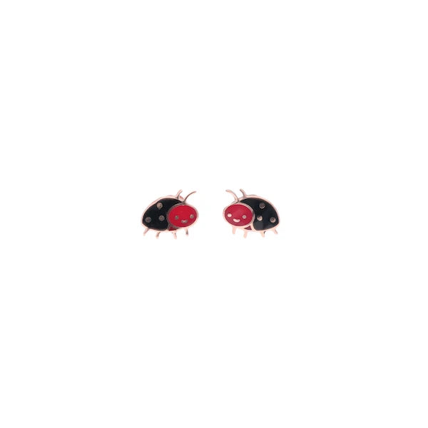 18KT Gold Lady Bug Earrings for Kids