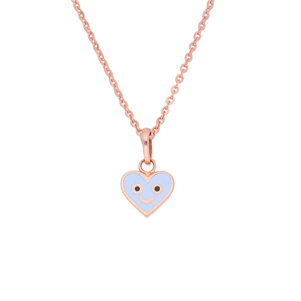 Blue Heart Pendant for Kids in 18kt gold