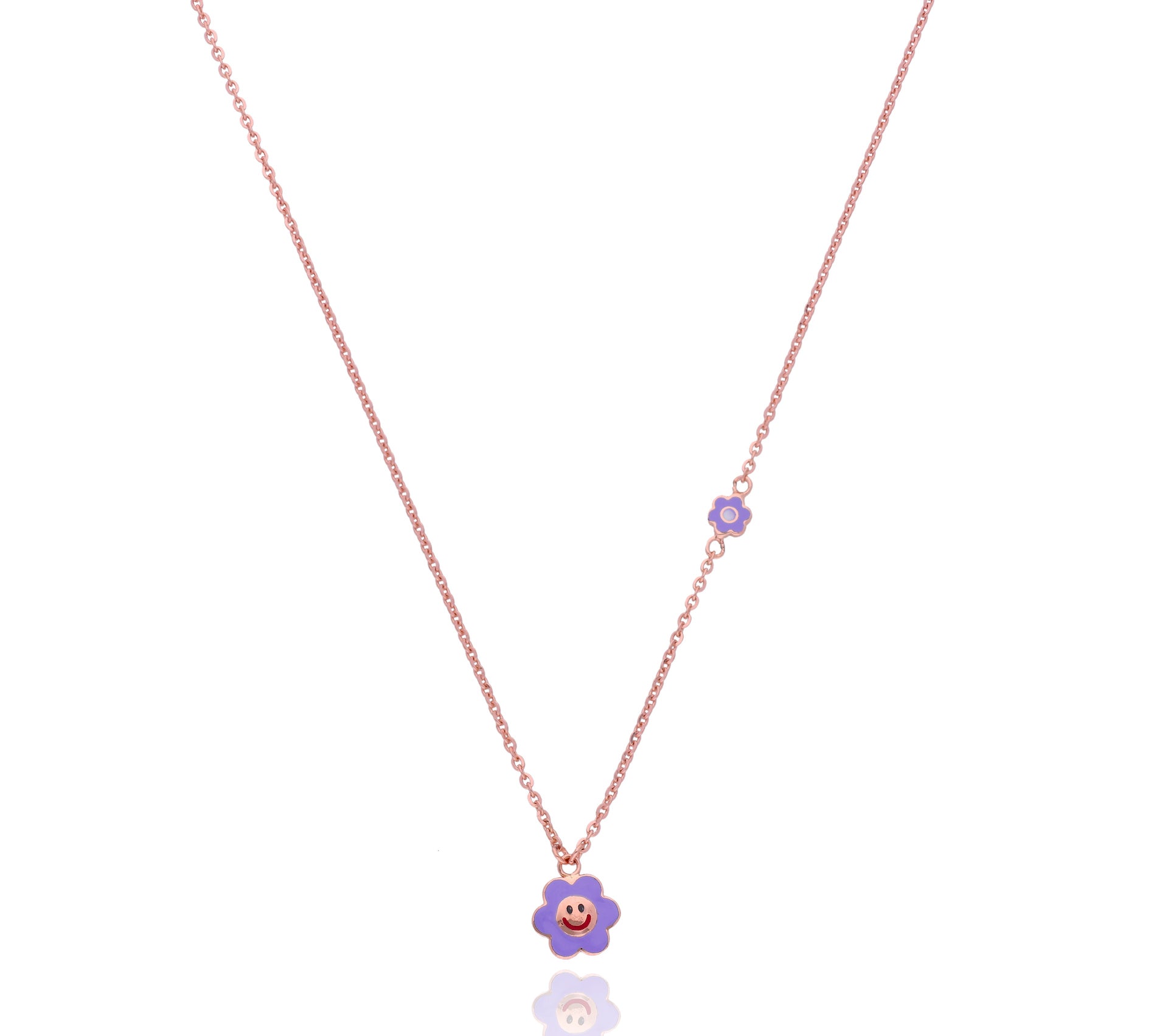 18KT Gold Flowery Chain for Kids