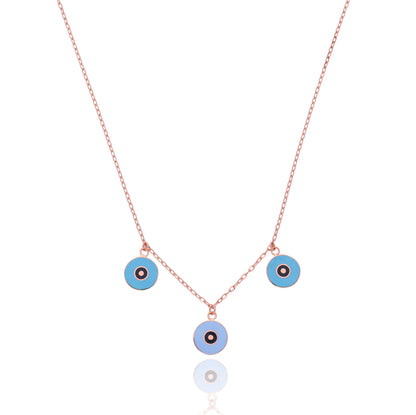 18KT Gold Big Evil Eye Chain for Kids