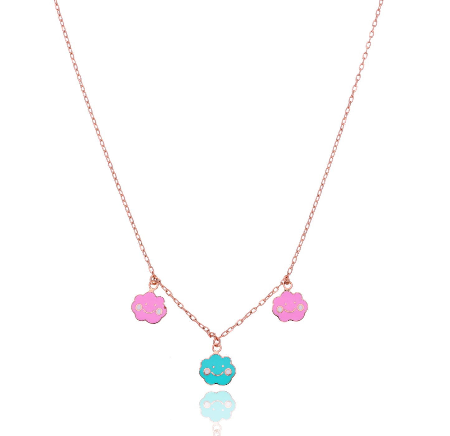 18KT Gold Pink Clouds Chain for Kids