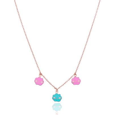 18KT Gold Pink Clouds Chain for Kids