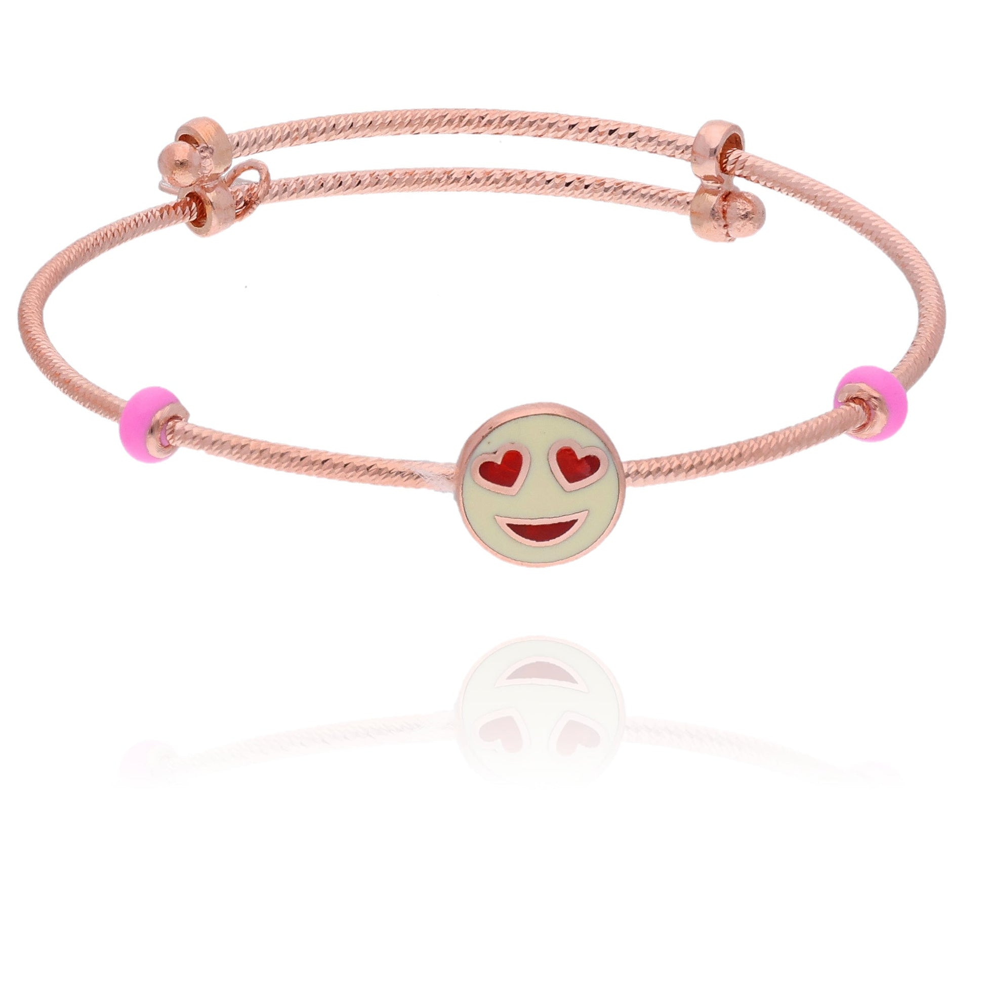 18KT Gold Smiley Emoji Kada for Kids