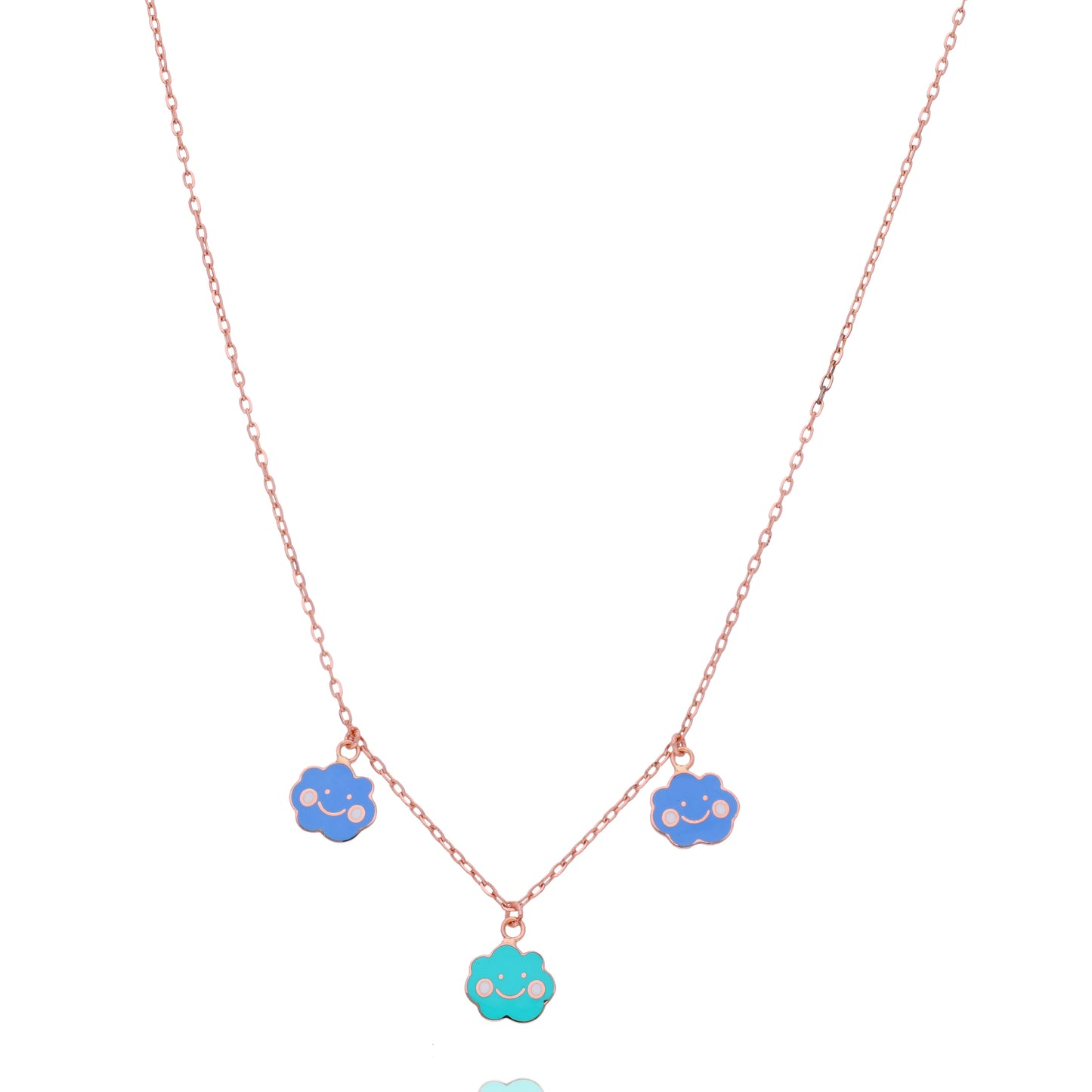 18KT Gold Blue Clouds Chain for Kids