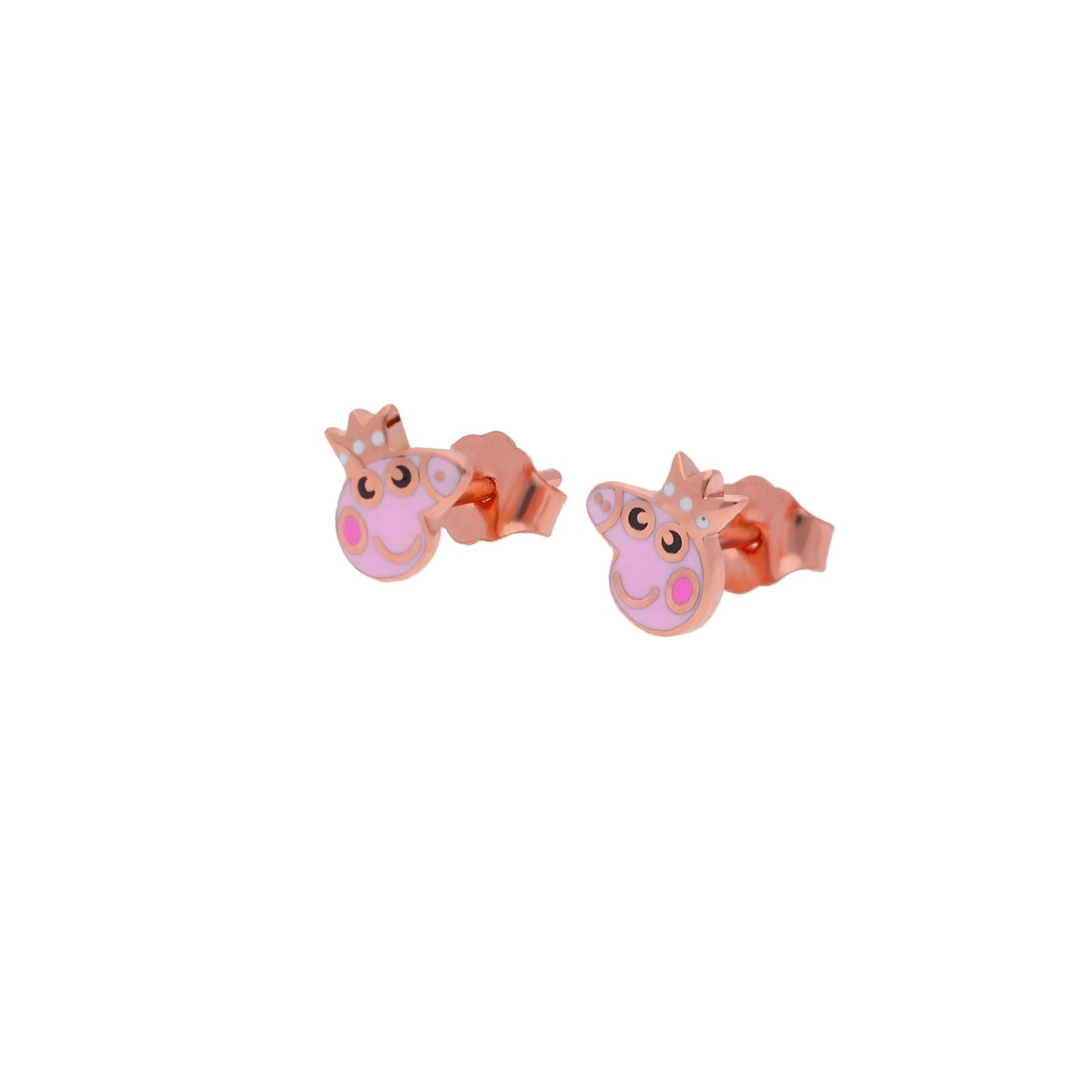 Gold Peppa Pig Earrings for Kids