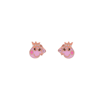 18KT Gold Peppa Pig Earrings for Kids