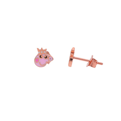 Gold Peppa Pig Earrings for Kids